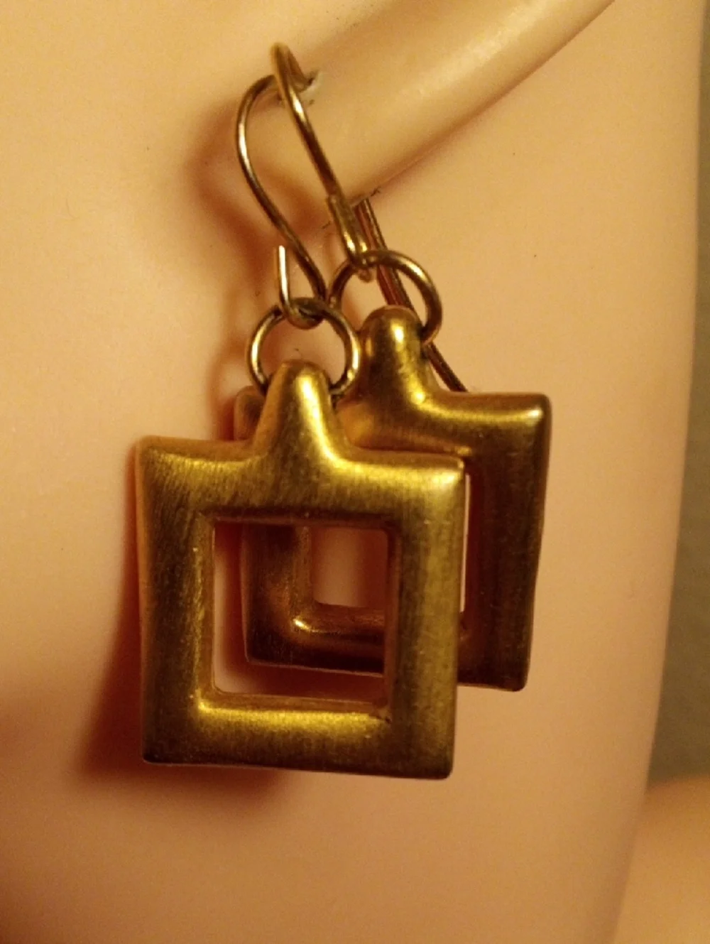 Gold Open Square Drop Earrings - Women Jewelry